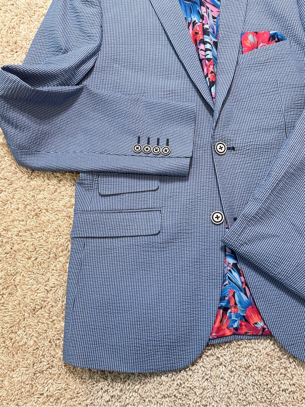 Paisley & Gray Ashton Men's Slim Fit Suit Jacket Peak Lapel, Stylish Design 38R - Picture 3 of 16